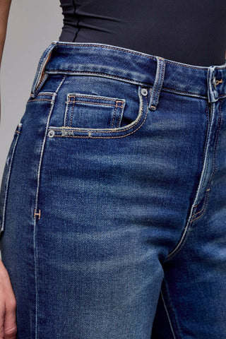 Dark Vintage Clean Stretch Dad Jeans-Jeans-Hidden Jeans-Spring Street Boutique, women's online fashion boutique in Palmer, Alaska