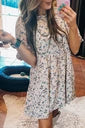 White and Blue Floral Dress