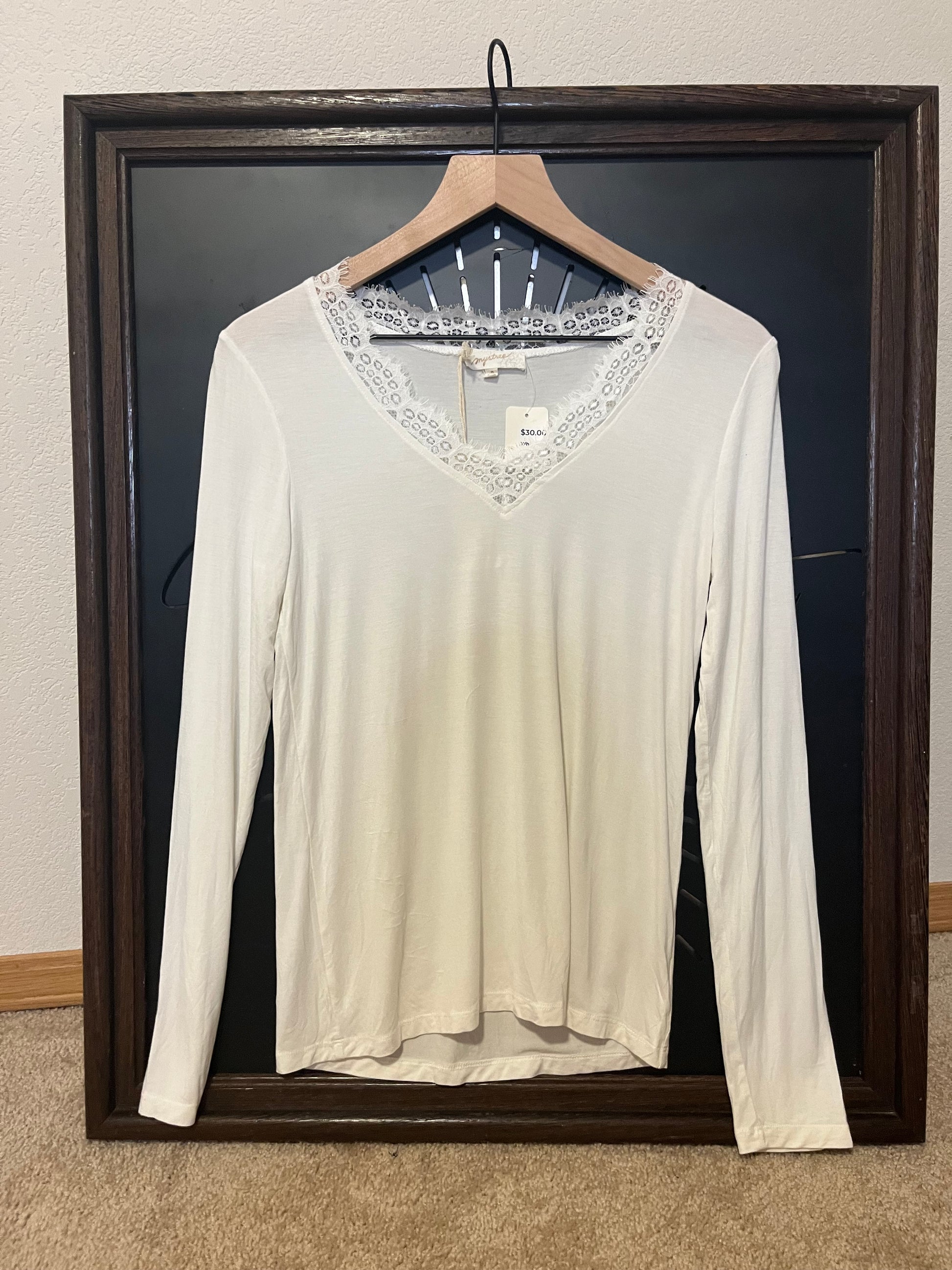 White Lace Tee-Spring Street Boutique, women and children's online fashion boutique in Palmer Alaska