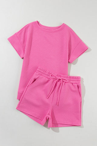 Pink Textured Set May.-Thomas & Co Wholesale-Spring Street Boutique, women's online fashion boutique in Palmer, Alaska