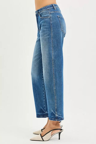 RISEN Slouchy Cropped Barrel Jeans-Trendsi-Spring Street Boutique, women's online fashion boutique in Palmer, Alaska