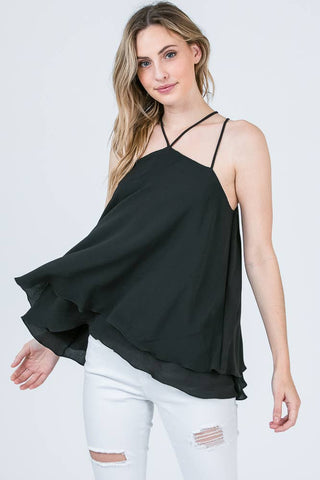 Black Strappy Tank-Tanks-Ces Femme-Spring Street Boutique, women's online fashion boutique in Palmer, Alaska