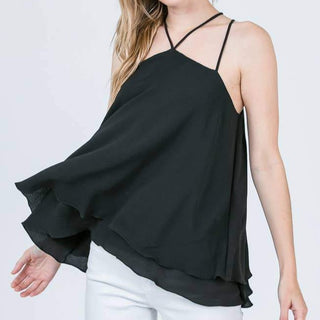 Black Strappy Tank-Tanks-Ces Femme-Spring Street Boutique, women's online fashion boutique in Palmer, Alaska